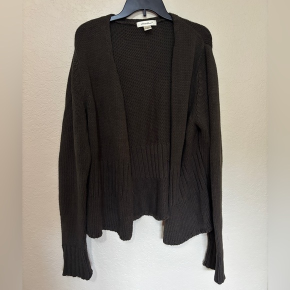 Eddie Bauer Sweaters - Eddie Bauer Women Open-front Knit Cardigan Sz XL Tall Green